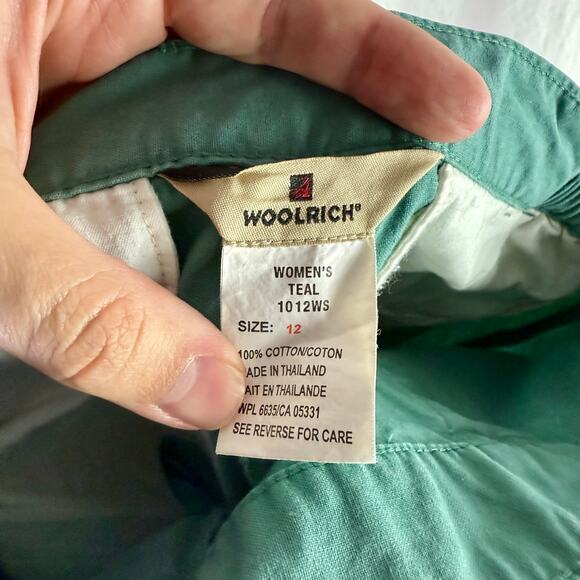 Woolrich Women's 12 Teal 100% Cotton Convertible Cargo Pants Shorts 1012WS - Picture 3 of 10